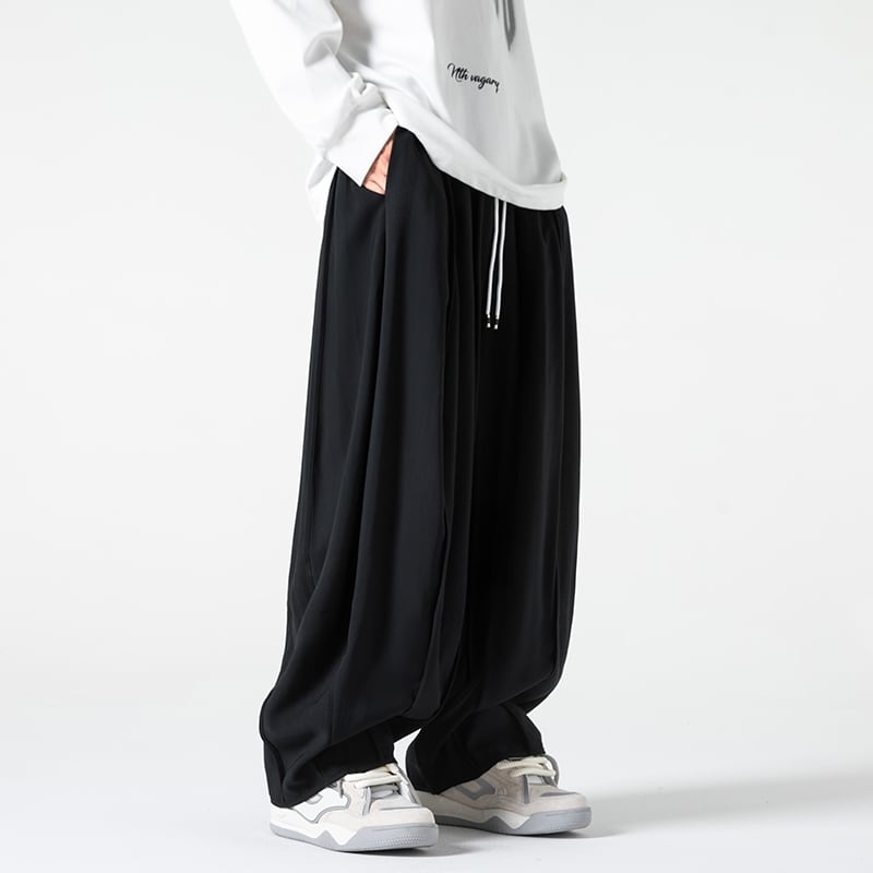 [Small Trouble Series]★China Style Pants★ 5color Gaucho Pants Unisex Men's Large Size Black Brown Wine Red Green Purple