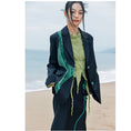 Load image into Gallery viewer, [Daiseiryusu Series] ★China style outerwear★ Blazer switching color scheme original black black easy to match
