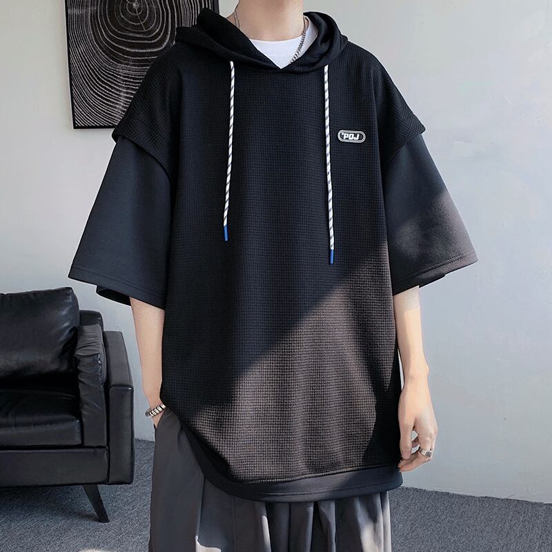 [KCSJ Series] ★Parker★ 2color Tops Unisex Men's Large Size Switchable Easy to Match White Gray Black