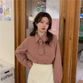 Load image into Gallery viewer, [Koshinke Series]★Shirt with tie★ Tops 3 colors Cute Easy to match Beige Light brown Pink
