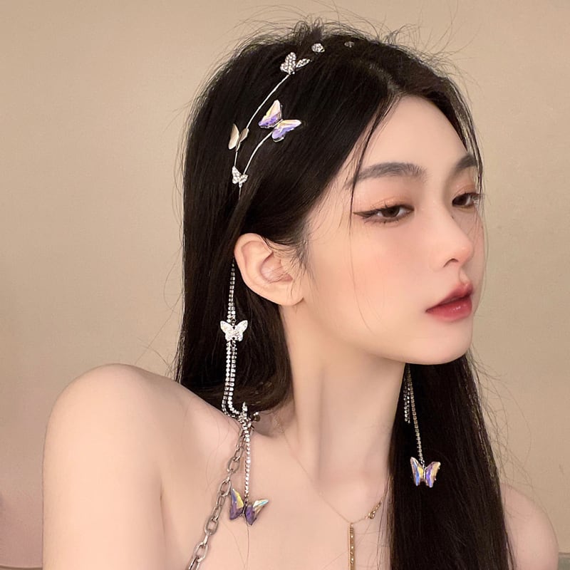 [Strange Series] ★Headband★ Fringe Women's Accessories Hair Ornament Butterfly Cute Temperament Enhancement