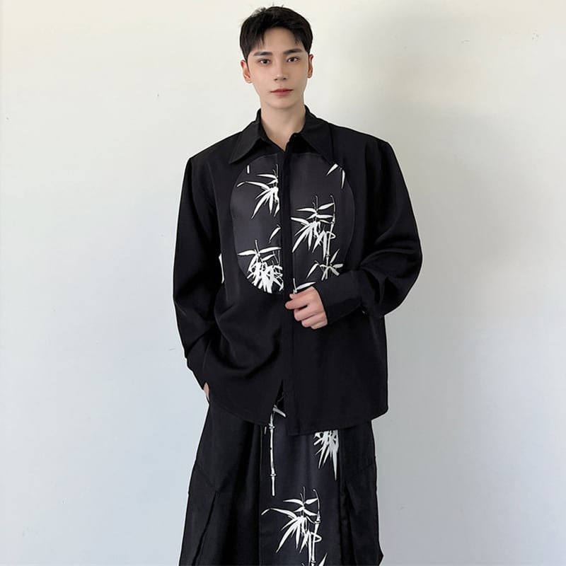 [Illustrated series] ★China style shirt★ 2color tops, bamboo, unique design, unisex, men's, easy to match