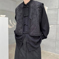 Load image into Gallery viewer, [Illustrated series] ★China style shirt★ Faux layered tops Unisex Men's Black Black
