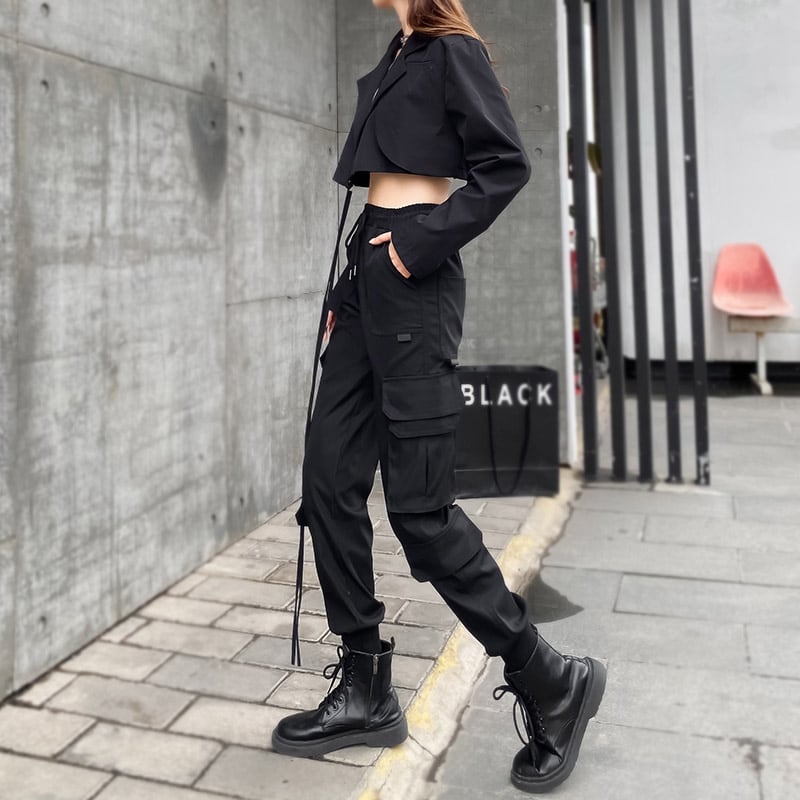 [MEITAO Series] ★Casual Pants★ Bottoms Black Autumn clothes Easy to match, slimming, stylish