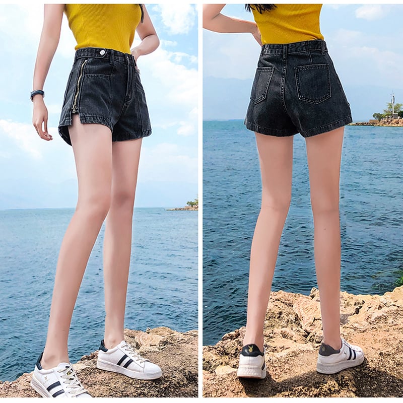 [Flower Series] ★Shorts★ Shorts Pants Denim 2color Easy to match Summer SML Blue Black