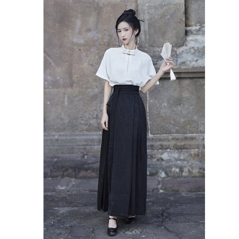 [BAIRIMENG Series]★China style skirt★Bottoms Window skirt Chinese elements Chinese clothing Black Black Long length