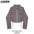 Load image into Gallery viewer, [LHSEN Series]★Shirt★ 2color Long Sleeve Shirt Short Length Plaid Pattern Stylish Women's SML
