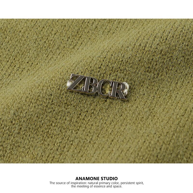 [ANAMONE STUDIO Series]★Sweater★ 2color Tops Unisex Men's Switching Black Green