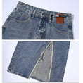 Load image into Gallery viewer, [Kokaisha---Hikimai Series] ★Denim skirt★ 2color bottoms with belt and slit black blue
