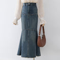 Load image into Gallery viewer, [XIANXIAN Series]★Denim Skirt★ Bottoms Ladies High Waist Blue Blue
