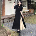 Load image into Gallery viewer, [DONGXIAOJIE series] ★China style dress★ Summer clothes, fake layered, large size, slimming, plain color, commuting
