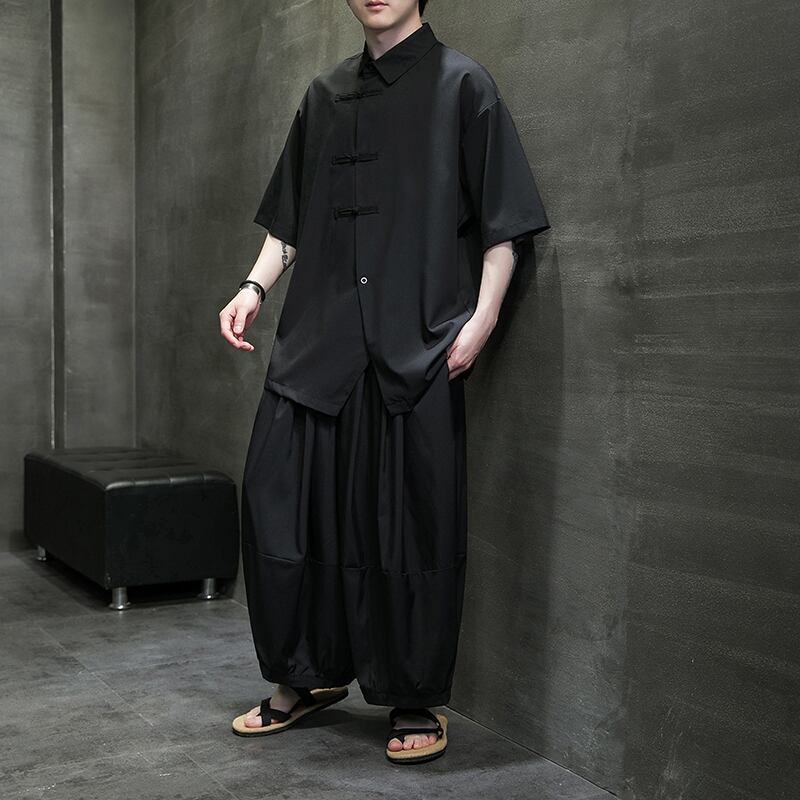 [JINTANG Series]★China style trousers★Bottoms Casual Pants Men's Large Size Loose Black