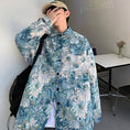 Load image into Gallery viewer, [Maanzui Series] ★Jacket★ Outerwear Unisex Men's Oil Painting Style Blue Green Blue Green Loose
