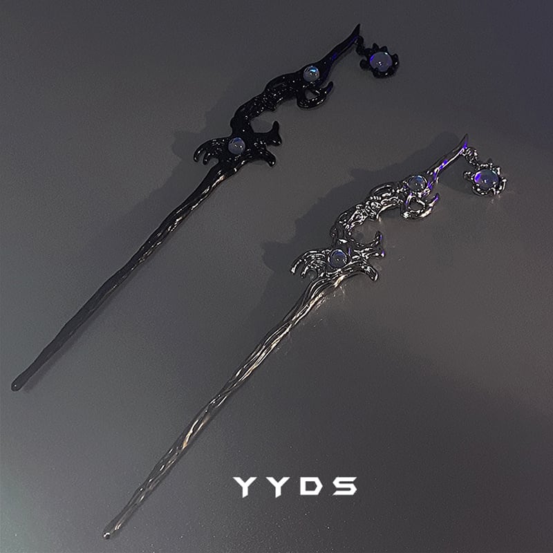 [yyds genderless series]★China style hair ornament, hairpin, 1 piece★2color black or silver ladies accessories, easy to match, cute