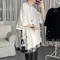 Load image into Gallery viewer, [YOULIN Series]★T-shirt★ Tops 2color Unisex Men's Fake Layered White Black Plaid Pattern
