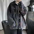 Load image into Gallery viewer, [YOULIN Series]★Denim jacket★ 2color outerwear unisex men's graffiti black blue
