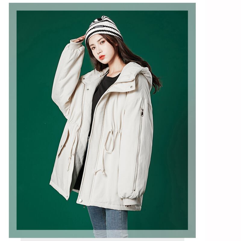 [YICHAN Series]★Winter Coat★ 3color Outer Panda with Hat Winter Clothes Cotton Coat Black Beige Blue