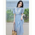 Load image into Gallery viewer, [Kasa Castle Series] ★One Piece★ Dress Sweet Cute Commuting Wedding Date Summer Clothes Blue Blue
