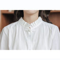 Load image into Gallery viewer, [SAIERMO series]★China style shirt★ Tops Chinese button cotton cute stand neck long sleeve shirt white
