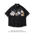 Load image into Gallery viewer, [XIAOGUWAN Series]★Shirt★ Tops 2color Embroidery Unisex Men's Playing Cards Funny Black Blue
