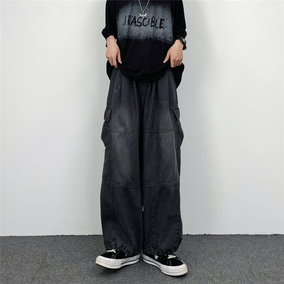 [MGJM Series]★Denim Pants★ 2color Pants Bottoms Unisex Men's Casual Street Blue Black