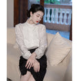 Load image into Gallery viewer, [Only you series]★China style setup, single item order★ Shirt or skirt, improves temperament, beige black
