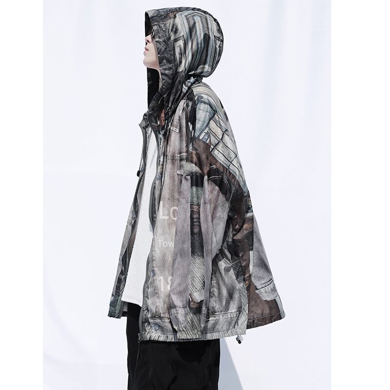 [SIN87 Series] ★UV protection★ UPF50+ 2color Sun protection Cooling protection Thin outerwear Print Fashion Unisex Men's