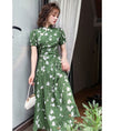 Load image into Gallery viewer, [Weice series] ★China style dress★ Improved cheongsam dress Floral pattern dress Slimming green Green
