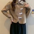 Load image into Gallery viewer, [壹號人家 Series] ★China style shirt★ 4 colors POLO neck China button tops Brown Black White Blue
