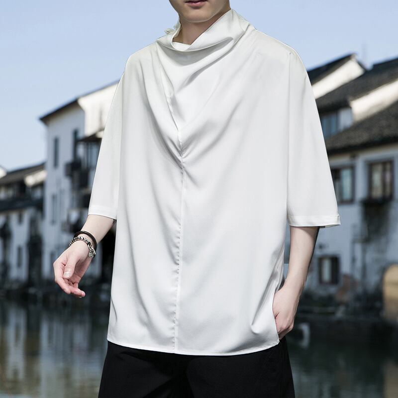 [YISHUO Series]★Chinese style T-shirt★ 4color Unisex Men's Large Size Plain Chinese Clothes Black White Red