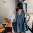 Load image into Gallery viewer, [XIAOXIN Series]★Dress★Sleeveless Women's Fashion V-neck Short Length Denim
