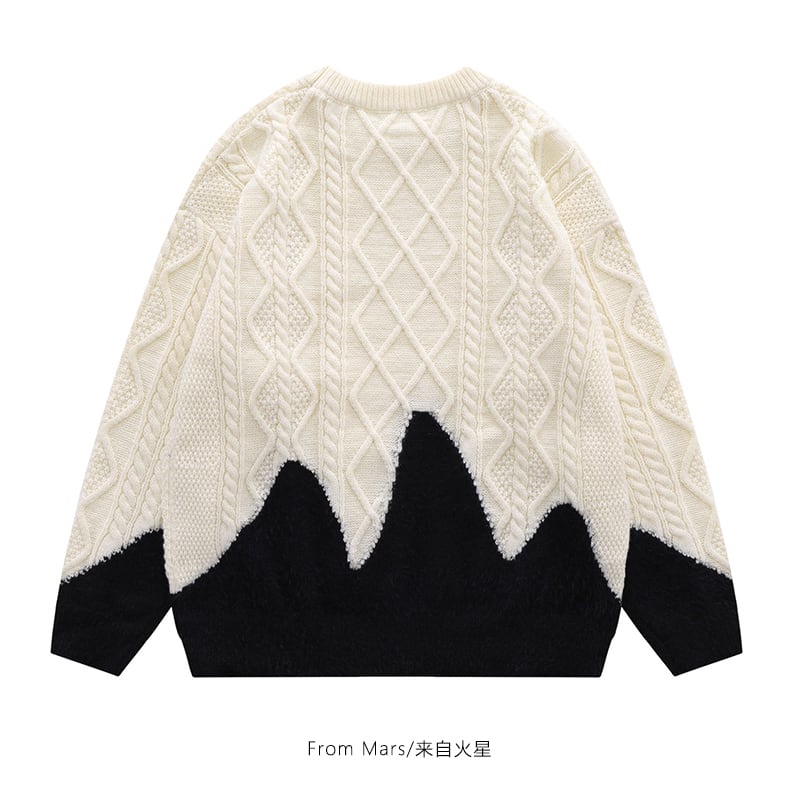 [From Mars Series]★Sweater★ Tops 2color Unisex Men's Black Beige Color scheme ML XL 2XL