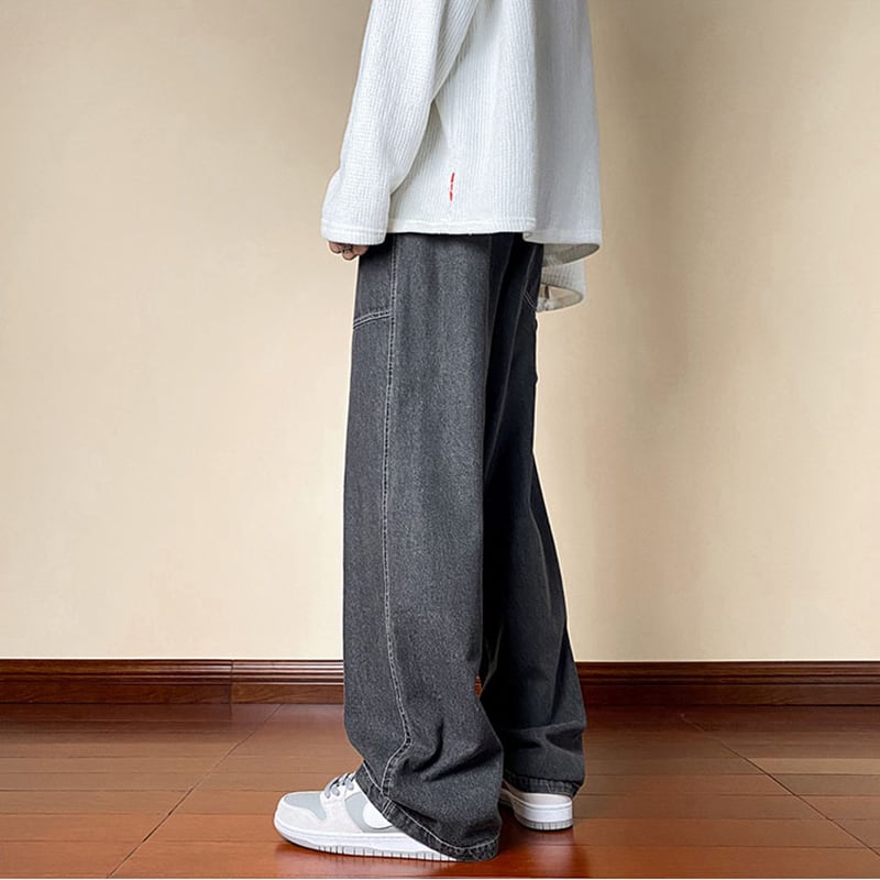 [Kouisha Series] ★Denim pants★ 2color bottoms pants unisex men's black blue black blue