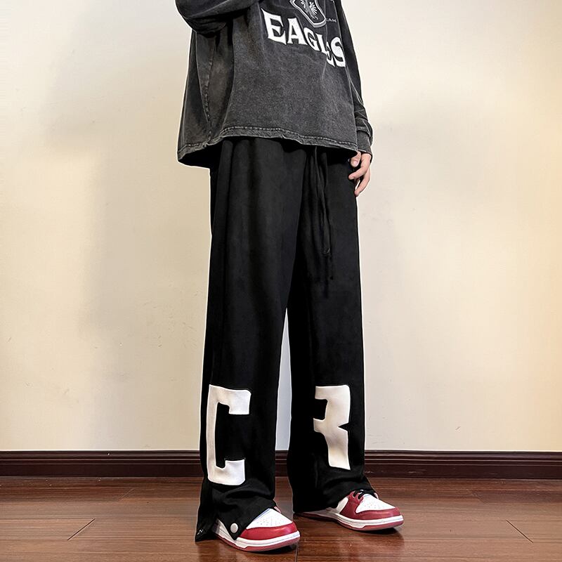 [Series] ★Pants★ Casual pants 4 colors Bottoms Unisex Large size Blue Black Red Slimming fit