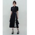 Load image into Gallery viewer, [LOVEHEYNEW Series] ★China style skirt★ Bottoms Slit Color scheme Black Black SML Slimming Easy to match
