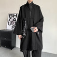 Load image into Gallery viewer, [Illustrated series] ★China style coat★ Long coat, unisex, kanji pattern, men's, large size, black, black
