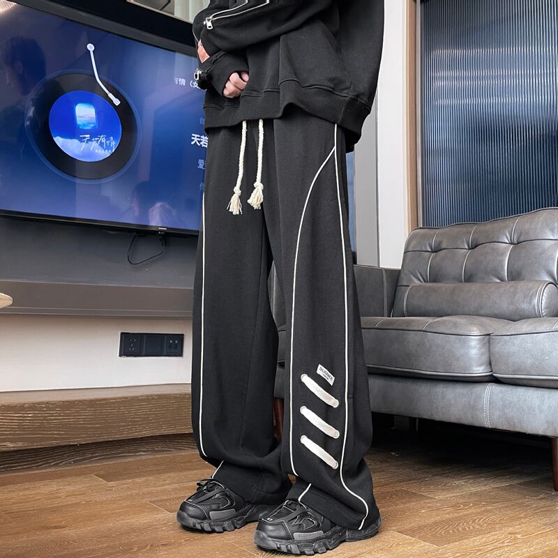 [V37 Series]★Casual Pants★ 2color Pants Bottoms Unisex Men's Black Coffee Color Sports Style