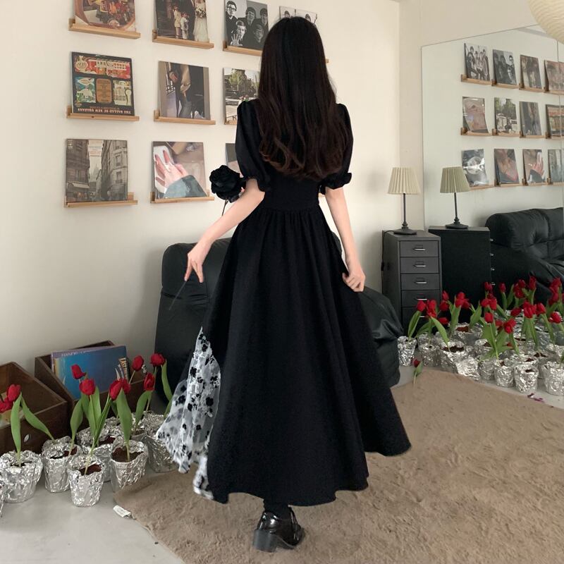 [PANGSAO Series] ★Long length dress★ Summer long length large size black black wedding date commuting