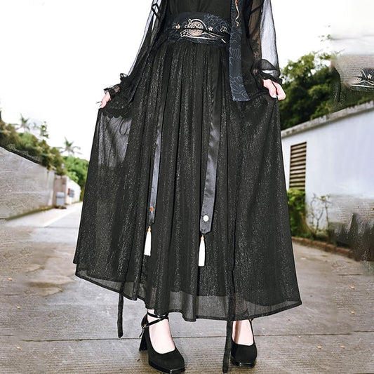 [Ancient monster house---Oryu series] ★China style skirt★ Hanfu dress Black Black ML Cute Original