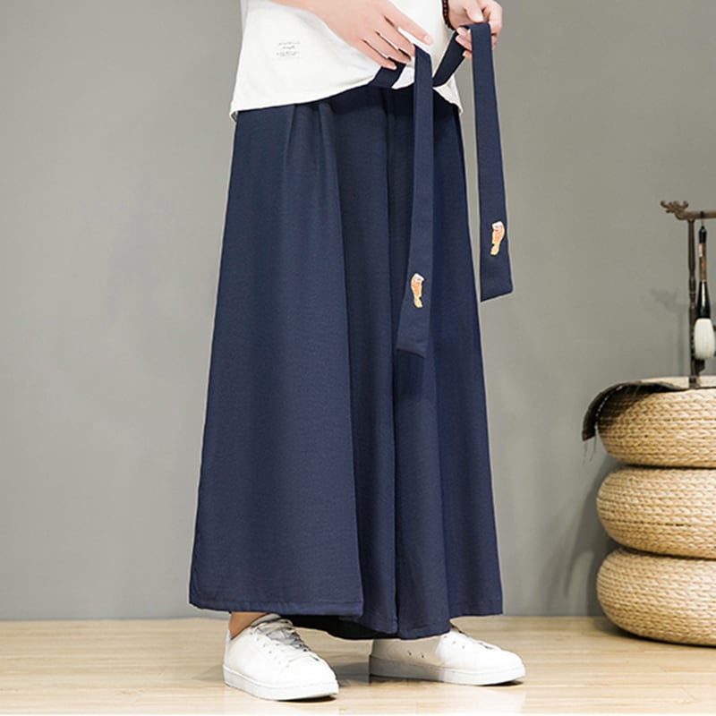 [Small Trouble Series]★China Style Pants★ 5color Bottoms Unisex Men's Large Size Gaucho Pants