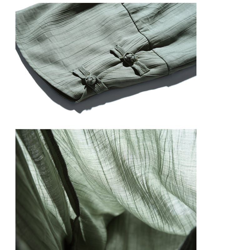 [Shu Han Ink Series] ★China Style Pants★ 2color Large Size Plain China Button Unisex Men's