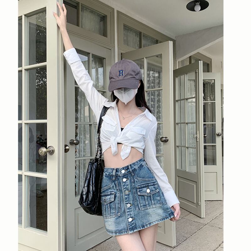 [CHUNUO Series] ★Denim Skirt★ 2color Bottoms Fashion Mini Length Skirt Sexy Cute