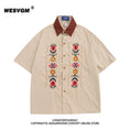 Load image into Gallery viewer, [WESVGM Series] ★Floral Pattern Shirt★ Embroidery Tops Unisex Men's Short Sleeve Shirt Floral Pattern Casual ML XL
