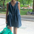 Load image into Gallery viewer, [XIAOXIN Series]★Dress★Sleeveless Women's Fashion V-neck Short Length Denim
