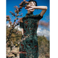 Load image into Gallery viewer, [Da Qinglong Shu Series]★China style dress★ Improved Chinese dress Sexy Velvet Long Length Original Photography Green Green Summer
