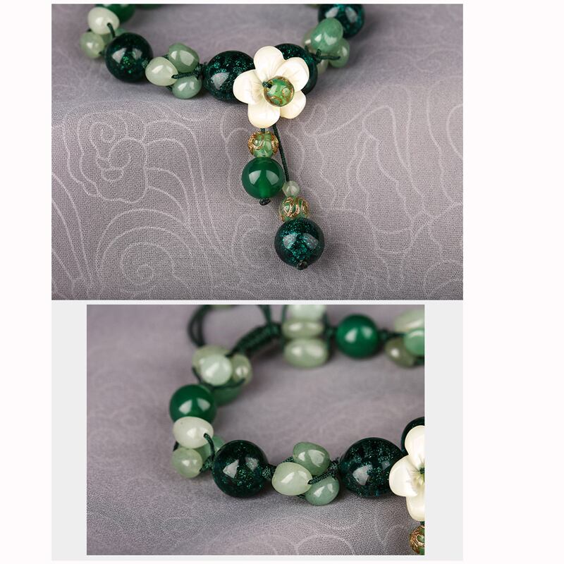 [Loulan Guest Series] ★China Style Bracelet★ Bracelet Women's Accessories Flower Green Ethnic Style