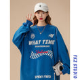 Load image into Gallery viewer, [FKZ Series] ★Tops★ 3color Round Neck Unisex Men's Sweatshirt Black Blue White Casual
