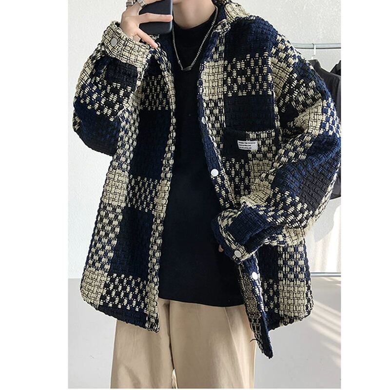 [PPG series] ★Jacket★ 2color outer plaid pattern unisex men's large size