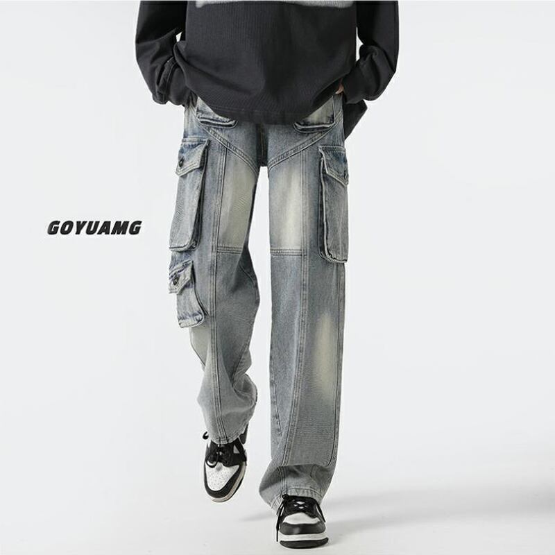 [Emeisa Series]★Pants★ Casual Pants 3color Unisex Men's Denim Pants Black Blue Coffee Color