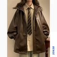 Load image into Gallery viewer, [BENGE Series]★Jacket★ 3color PU outerwear unisex men's large size brown black white
